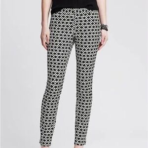 Banana Republic Sloan Fit Black and White Geometric Pants